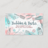 ペットグルーミングサービス – 水彩画 名刺 (正面)