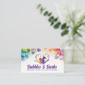 ペットグルーミングサービス – 水彩画 名刺 (スタンド正面)