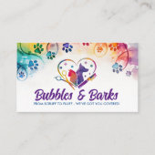 ペットグルーミングサービス – 水彩画 名刺 (正面)