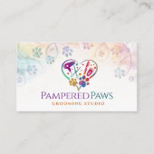 ペットグルーミングサービス – 水彩画 名刺 (正面)