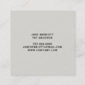 ペットグルーミングシッター犬スパスクエアビジネスカード スクエア名刺 (裏面)