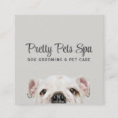 ペットグルーミングシッター犬スパスクエアビジネスカード スクエア名刺 (正面)