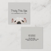 ペットグルーミングシッター犬スパスクエアビジネスカード スクエア名刺 (正面/裏面)