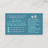 ペットグルーミングスタジオ – トリマーサービスビジネスCa 名刺 (裏面)