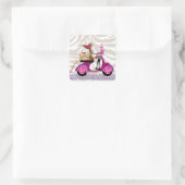 ペットグルーミングスティッカースクーター女性犬ゼブラ スクエアシール (バッグ)