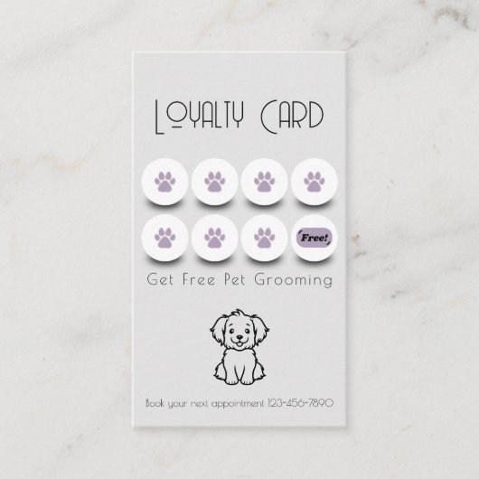 ペットグルーミングドッグポーロイヤリティ 名刺 (正面)