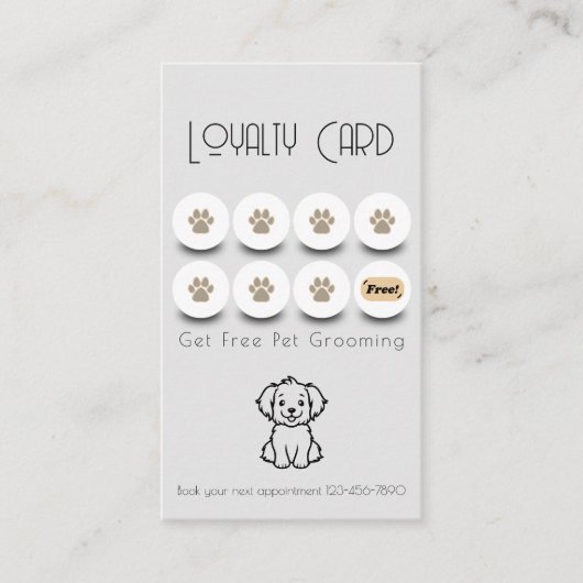 ペットグルーミングドッグポーロイヤリティ 名刺 (正面)