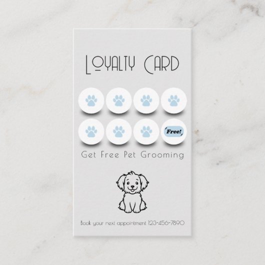 ペットグルーミングドッグポーロイヤリティ 名刺 (正面)