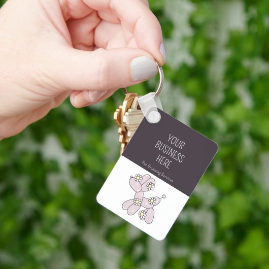 ペットグルーミングバルーンドウマーチ会社 キーホルダー (手)