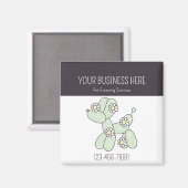 ペットグルーミングバルーンドドビジネスカード マグネット (正面/裏面)