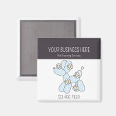 ペットグルーミングバルーンドドビジネスカード マグネット (正面/裏面)