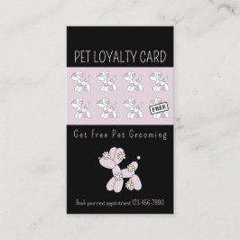 ペットグルーミングバルーンドピンクロイヤリティ 名刺