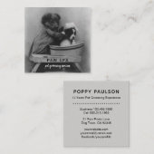 ペットグルーミングビジネスかわいいヴィンテージの小犬 スクエア名刺 (正面/裏面)