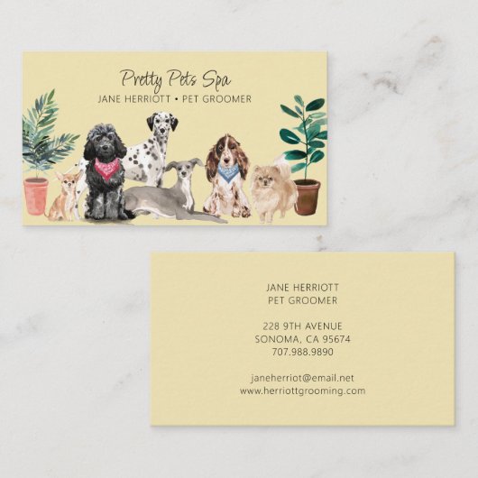 ペットグルーミングペットスパ 名刺 (正面/裏面)