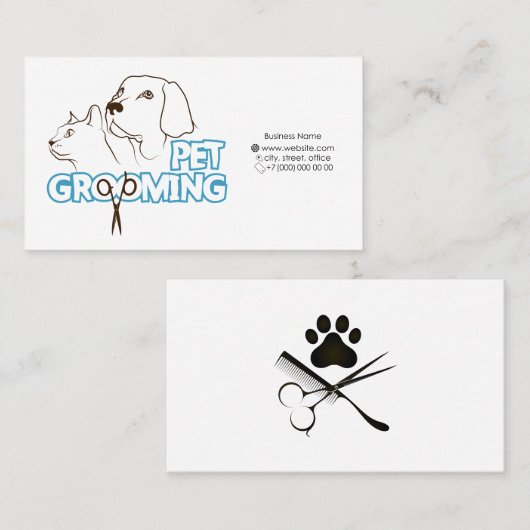 ペットグルーミング名刺 名刺 (正面/裏面)