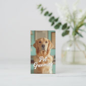 ペットグルーミング気にサロンブティックラブラドールポートレート 名刺 (スタンド正面)