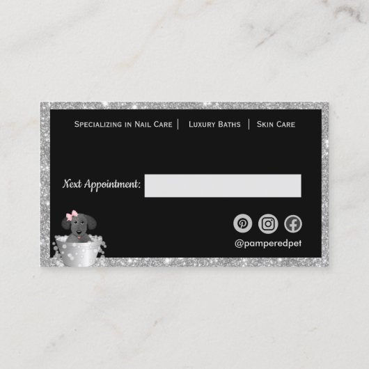 ペットグルーミング犬グリッター事業 予約カード (裏面)