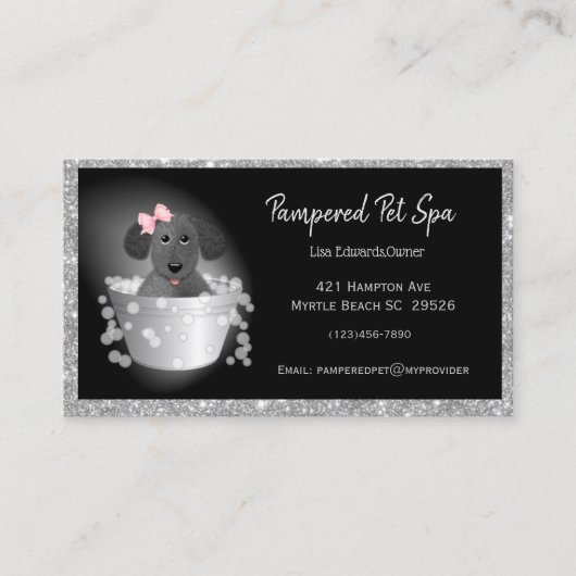 ペットグルーミング犬グリッター事業 予約カード (正面)