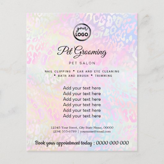 ペットグルーミング チラシ (正面)