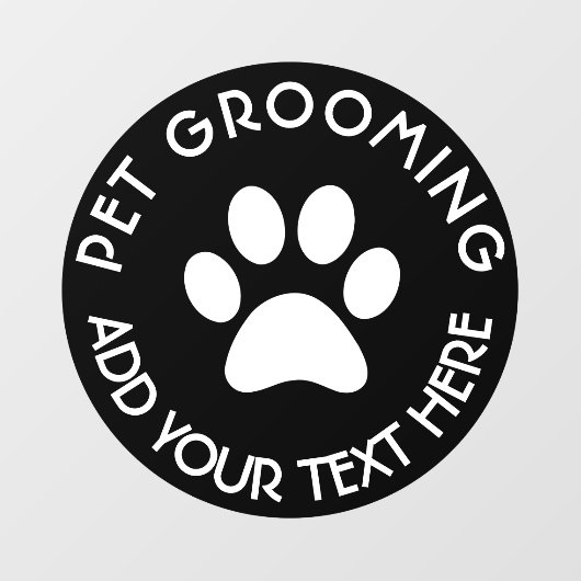 ペットグルーミング、犬のグルーミングブラックサークル ウィンドウサイン (シート)