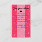 ペットグルーミング.獣医クリニック。ドッグアポイントメント 予約カード (裏面)