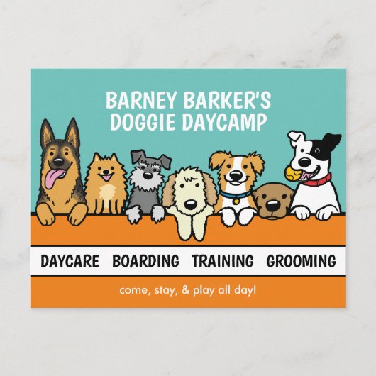 ペットケアかわいいビジネス宣伝 ポストカード (正面)