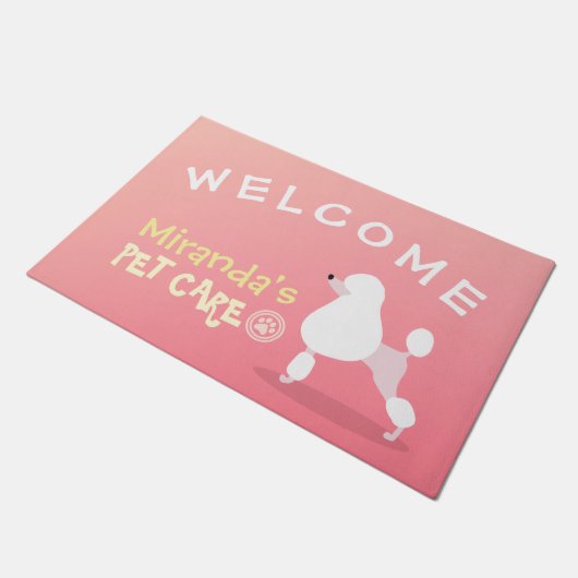 ペットケアかわいい漫画の犬へようこそ ドアマット (アングル)