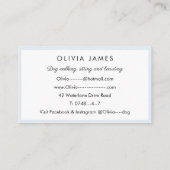 ペットケアに搭乗するドッグウォーカー犬の着座犬 名刺 (裏面)