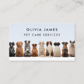 ペットケアに搭乗するドッグウォーカー犬の着座犬 名刺 (正面)