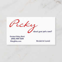 ペットケアの好き嫌い?ペットシッター赤白青 名刺