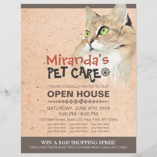 ペットケアグルーミングショップペット美しいサロンオープンハウス チラシ (正面)