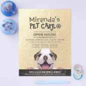 ペットケアグルーミングショップペット美しいサロンオープンハウス チラシ (シングル)