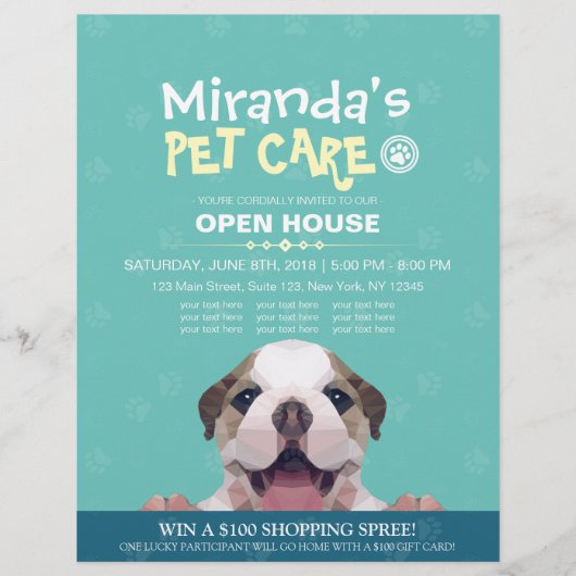 ペットケアグルーミングショップペット美しいサロンオープンハウス チラシ (正面)