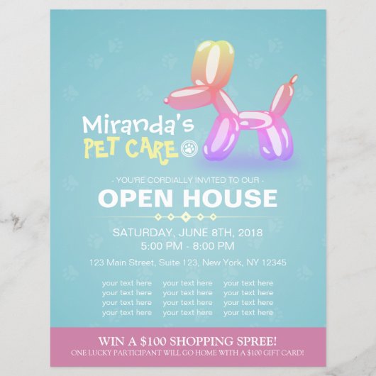 ペットケアグルーミングショップペット美しいサロンオープンハウス チラシ (正面)