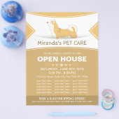 ペットケアグルーミングショップペット美しいサロンオープンハウス チラシ (シングル)