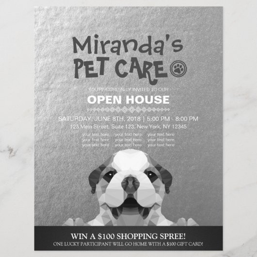 ペットケアグルーミングショップペット美しいサロンオープンハウス チラシ (正面)