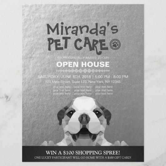 ペットケアグルーミングショップペット美しいサロンオープンハウス チラシ (正面)