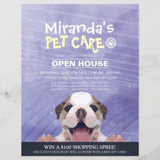 ペットケアグルーミングショップペット美しいサロンオープンハウス チラシ (正面)