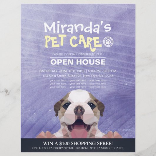 ペットケアグルーミングショップペット美しいサロンオープンハウス チラシ (正面)