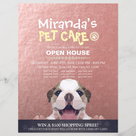 ペットケアグルーミングショップペット美しいサロンオープンハウス チラシ (正面)