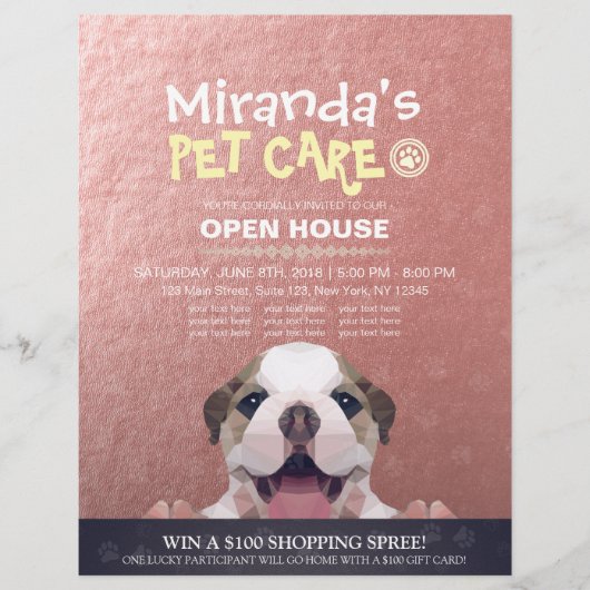 ペットケアグルーミングショップペット美しいサロンオープンハウス チラシ (正面)