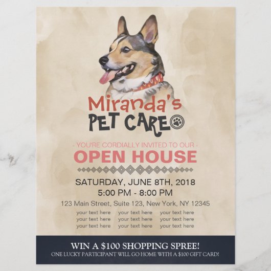 ペットケアグルーミングショップペット美しいサロンオープンハウス チラシ (正面)