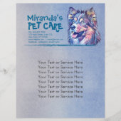 ペットケアグルーミング座って愛らしい漫画の犬 チラシ (正面)