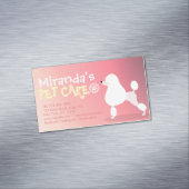 ペットケアグルーミング座って愛らしい漫画の犬 マグネット名刺 (インサイチュ)