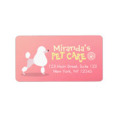 ペットケアグルーミング座って愛らしい漫画の犬 ラベル (正面)