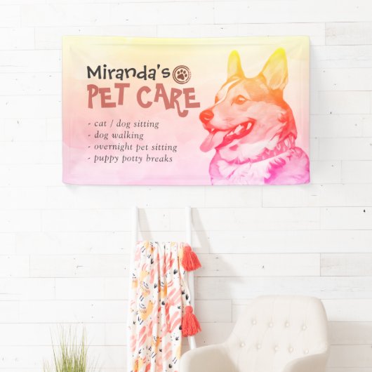 ペットケアグルーミング着座入浴サロンコルギドッグ 横断幕 (インサイチュ)