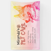 ペットケアグルーミング着座入浴サロンコルギドッグ 横断幕 (縦)