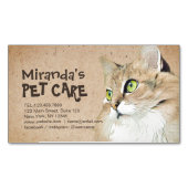 ペットケアグルーミング着座入浴ペット美しいサロン マグネット名刺 (正面)