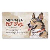 ペットケアグルーミング着座入浴ペット美しいサロン マグネット名刺 (正面)