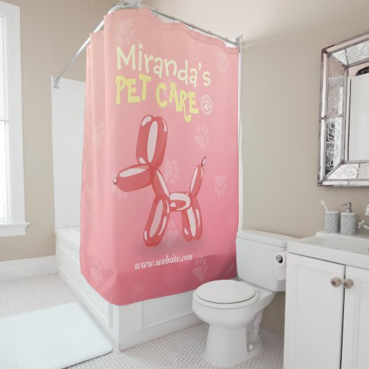 ペットケアグルーミング着座可愛い犬バルーン シャワーカーテン (インサイチュ)
